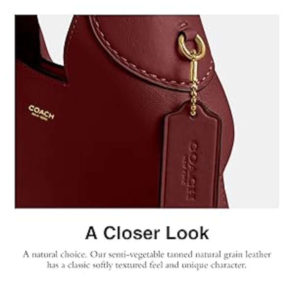 #168 NWT - COACH Women's Brooklyn Shoulder Bag 28, B4/Dark Ruby, Red - Picture 5 of 6